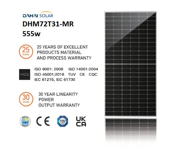 DAHAI DHM72T31-MR 555W - Panou fotovoltaic monocristalin
